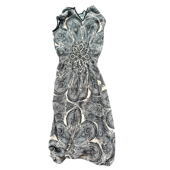 Alexia Admor Dress XS Sleeveless Black White Paisley Print Midi Women's NWT - Picture 4 of 8